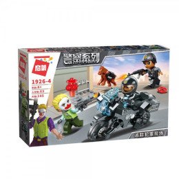 Конструктор Qman - Полицейский, мотоцикл, фигурки (165 деталей)